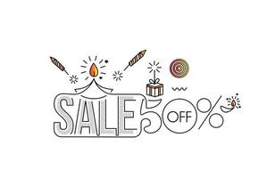 Happy Diwali Sale Banner Poster, Vector illustration.