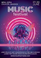 cartel del festival de música de fiesta nocturna vector