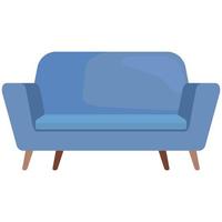 sofa azul comodo vector