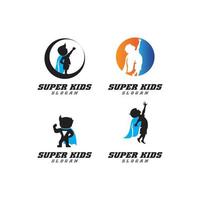 simple kids superhero icon vector logo