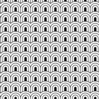 Monochrome seamless pattern with chinese waves in art deco style vector