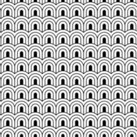 Monochrome seamless pattern with chinese waves in art deco style vector