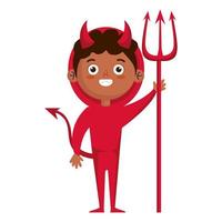 boy with devil costume vector