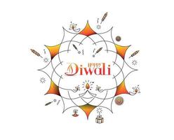 Fondo feliz diwali, ilustración vectorial. vector