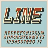 letras y números de estilo retro vector