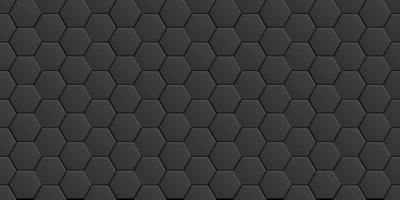 Black minimal abstract background with geometric elements - hexagons