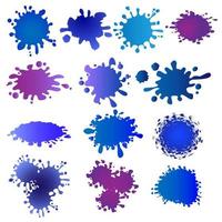 blue ink blot vector