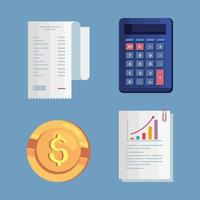 personal finances four icons vector