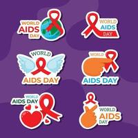 World AIDS Day Awareness Stickers vector