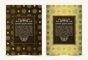 Luxury geometric pattern flyer text design vector