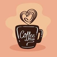 mug of coffee and heart vector