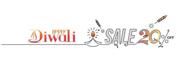 Happy Diwali Sale Banner Poster, Vector illustration.