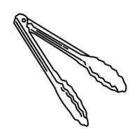 Tongs Icon. Doodle Hand Drawn or Outline Icon Style vector