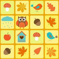 Birds,owl and autumnal leaf vector