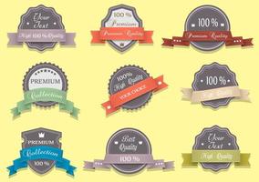 Premium Quality labels in retro colors vector