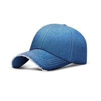 Denim baseball cap with shadow, uniform cap hat, realistic 3d style vector