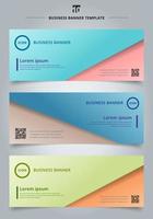 Set of banner web abstract presentation template paper sheet overlap blue and pink pastel color background. Vector illustration