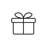 icono de línea de caja de regalo vector