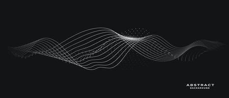 Dark abstract background with flowing particles. vector
