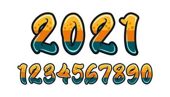 numbers that are manipulated in shapes and colors and different variations as materials to beautify your future design vector