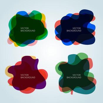 Set of abstract modern flowing liquid shapes graphic elements on white background. vector