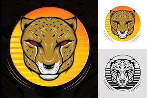 Cheetah Mascot Emblem for sport team LOGO. vector