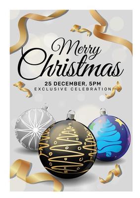 Elegant christmas background with branches and christmas balls