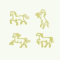 Ilustración de vector de logotipo de caballo de contorno simple
