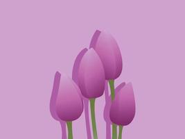 tulipán, flor, flor morada, ilustración de flor vector