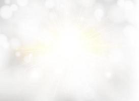 Abstract white blurred beautiful shine background with bokeh and sunlight. vector