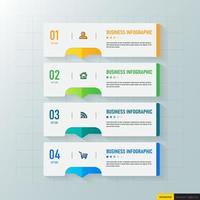 Gradient infographic steps design vector