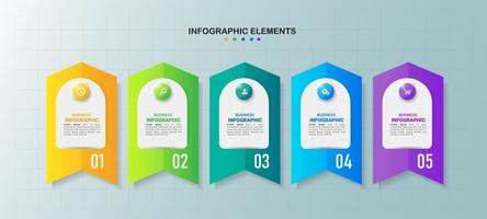 Gradient infographic steps design vector