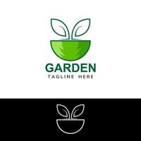 vector de diseño de plantilla de logotipo de jardín ecológico de árbol