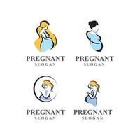 Pregnant template vector icon