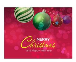 Elegant christmas background with branches and christmas balls vector