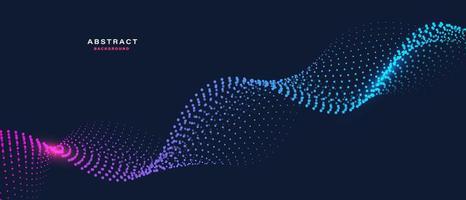 Abstract digital background with flowing particles. vector