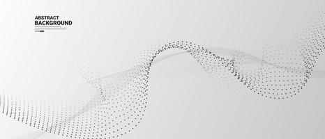 Grey white abstract background with flowing particles. vector