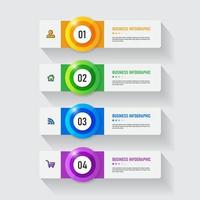 Gradient infographic steps design vector