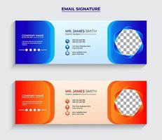 Professional modern Email signature or email footer Template design Pro Download vector