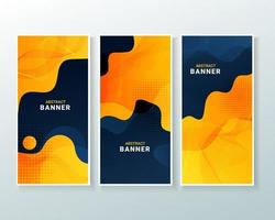 Set of modern banner with fluid gradient background. vector