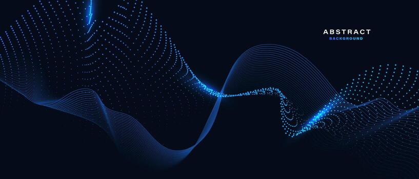 Fondo abstracto con partícula azul brillante. vector