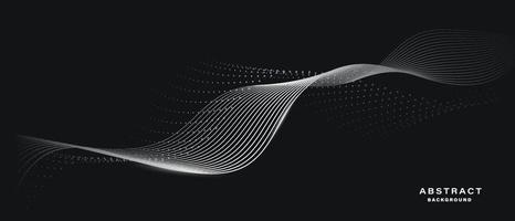 Dark abstract background with flowing particles. vector