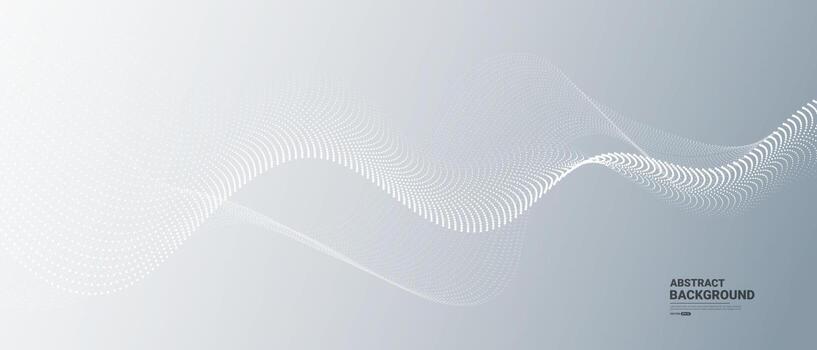 White abstract background with flowing particles vector