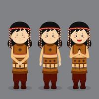Aleuts Character with Various Expression vector