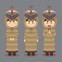 Aleuts Character with Various Expression vector