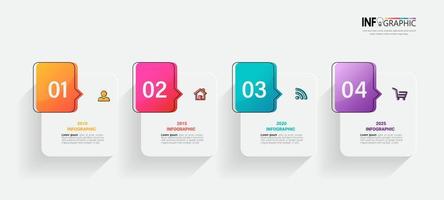 Circle infographic elements with 4 step. vector