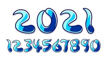 numbers that are manipulated in shapes and colors and different variations as materials to beautify your future design vector