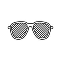 Louvered sunglasses linear icon. Stripped spectacles. Thin line illustration. Shutter shades. Contour symbol. Vector isolated outline drawing