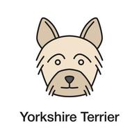 Yorkshire Terrier color icon. Yorkie. Isolated vector illustration