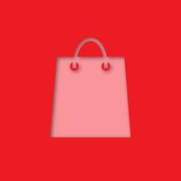 Shopping bag paper cut out icon. Purchase. Vector silhouette isolated illustration